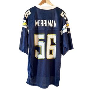 Men's REEBOK San Diego Chargers #56 Sean Merriman NFL Game Jersey Blue Size - M